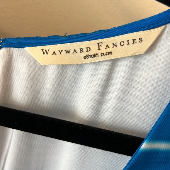 WAYWARD FANCIES Eshakti Ombre print satin twill banded empire dress. Size 22 - Picture 3 of 6